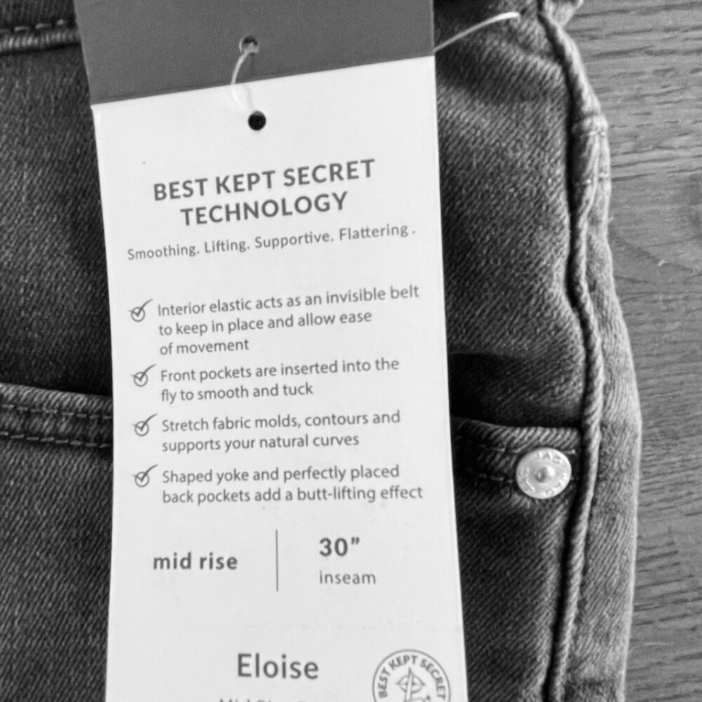 Jag "Eloise" mid rise boot jeans, dark gray, NWT, size 16 - Picture 4 of 4